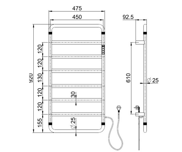 полотенцесушитель ALLEN BRAU PRIORITY S 475х920